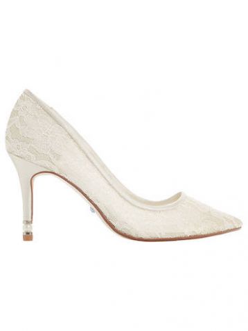 Dune Bridal Collection Aisle Faux Pearl Heel Court Shoes Ivory