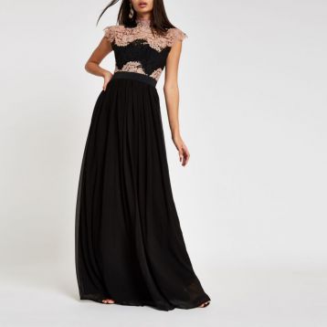 ​Forever Unique black lace maxi dress black