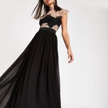 ​Forever Unique black lace maxi dress black