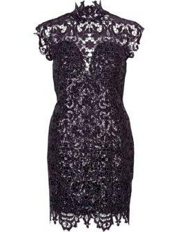 Forever Unique beige lace bodycon dress Black Purple