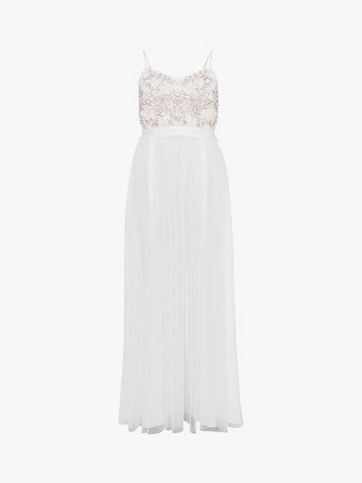 French Connection Genoa Embroidered Maxi Wedding Dress, White ...
