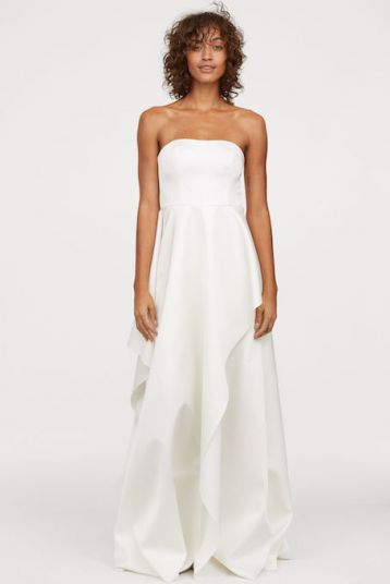 H&M Long bandeau wedding dress Ivory