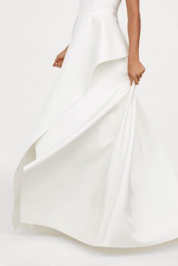 H&M Long bandeau wedding dress, Ivory - Image 3