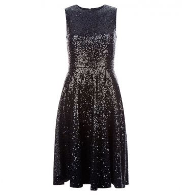 Hobbs Robin Sequin Dress Black