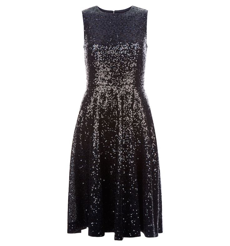 Hobbs Robin Sequin Dress, Black/Blue - myonewedding.co.uk