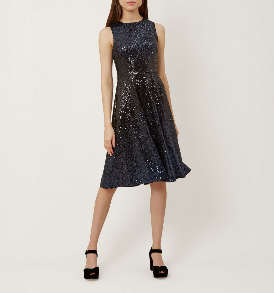 hobbs black sequin dress