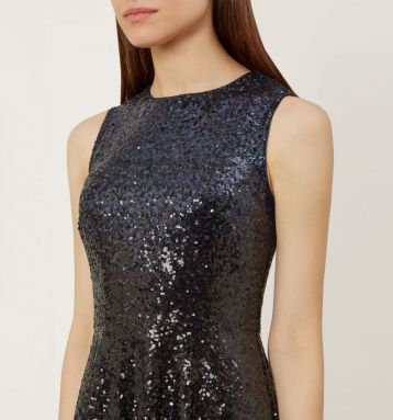 Hobbs Robin Sequin Dress Black