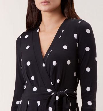 Hobbs Sleeved Jordanna Spot Jumpsuit Black Black