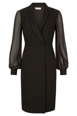 Hobbs Lana Tux Shift Dress Black