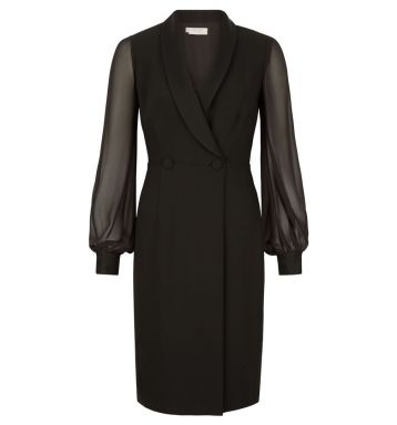 Hobbs Lana Tux Shift Dress Black