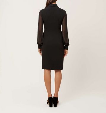 Hobbs Lana Tux Shift Dress Black