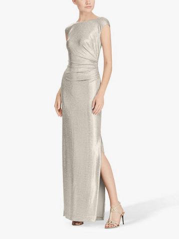 Lauren Ralph Lauren Walt Cap Sleeve Dress Gold