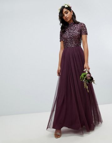 purple sequin maxi dress