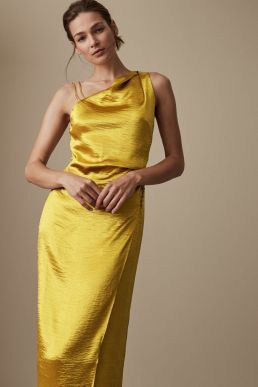 Reiss positano sale dress gold