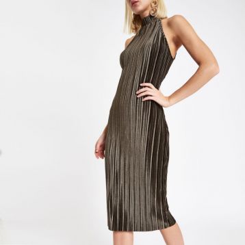 river island plisse dress