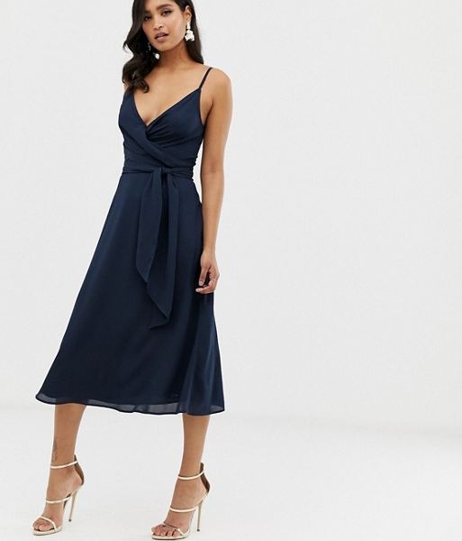 asos navy blue dress