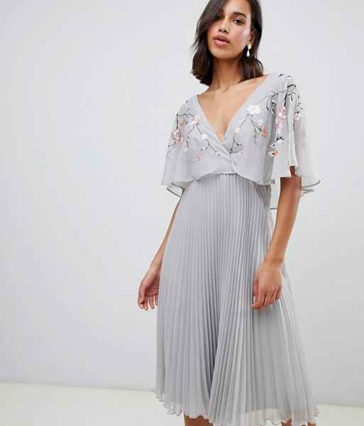 asos pleated skirt midi dress