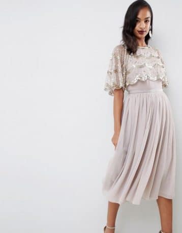 Asos design premium scallop lace top pleated maxi dress best sale