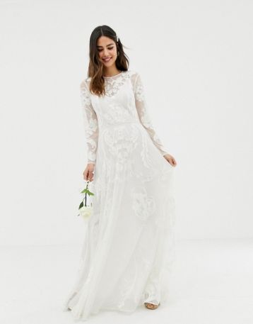 ASOS EDITION nouveau embroidered wedding dress Ivory