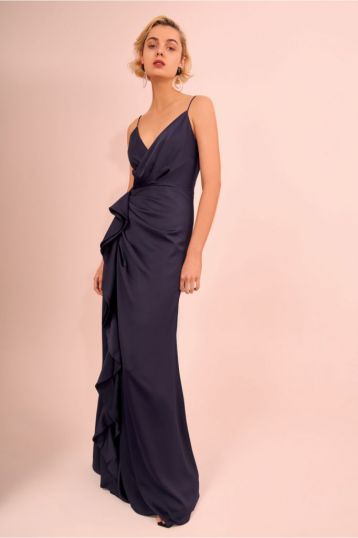 C/meo jagged waterfall gown, Navy blue - Image 3