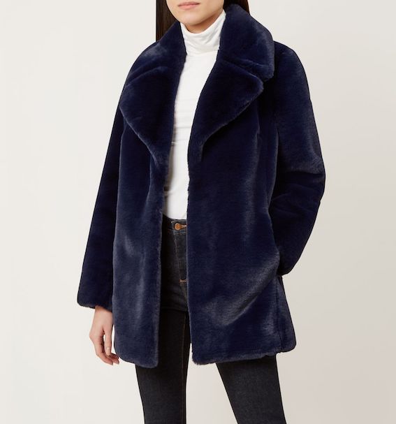 Hobbs Bethany Coat, Navy Blue - myonewedding.co.uk