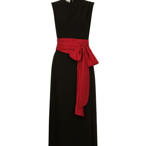 Hobbs Thao Bow Shift Dress Black Red myonewedding