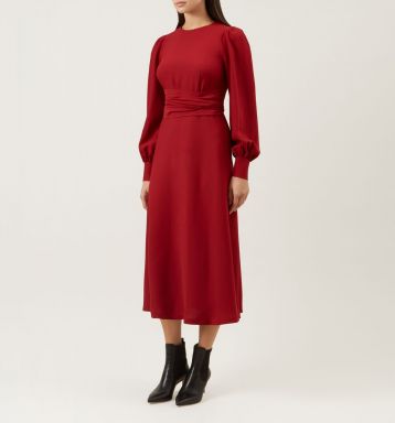 Hobbs Ruby Sleeve Shift Dress Red