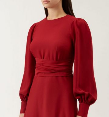 Hobbs Ruby Sleeve Shift Dress Red