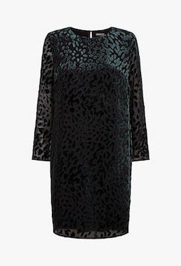 Jaeger Velvet Animal Dress Teal