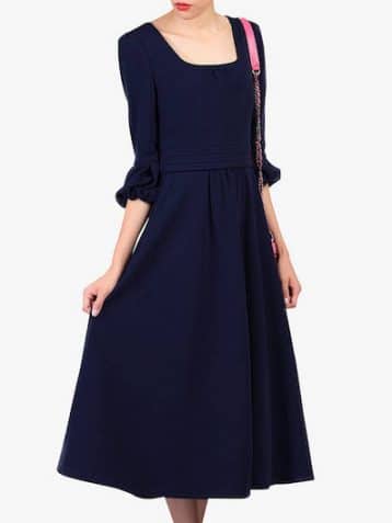 Jolie Moi Bell Sleeve Dress Navy