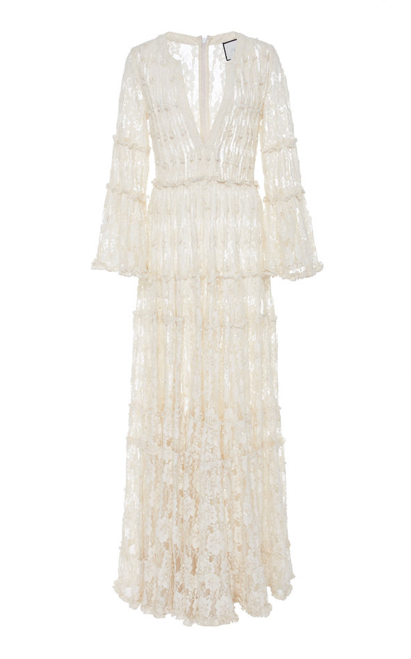 Alexis Alvin Beaded Lace Maxi Dress, Ivory - myonewedding.co.uk