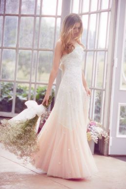 Needle & Thread Pearl Rose Cami Bridal Gown Ivory Pink