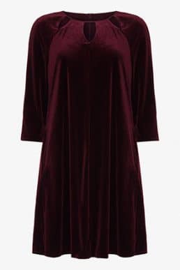 Phase Eight Zoe Velvet Dress Red Merlot