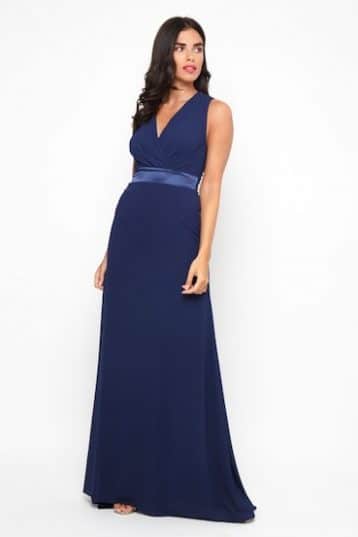 TFNC Tressa Navy Maxi Bridesmaid Bow Dress