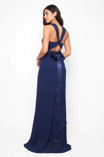 TFNC Tressa Navy Maxi Bridesmaid Bow Dress