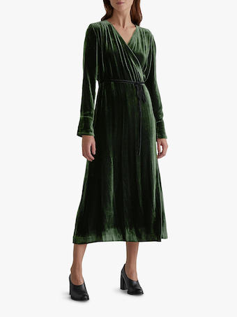 Green velvet outlet wrap dress uk