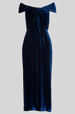 Whistles Velvet Silk Mix Jumpsuit Navy Blue