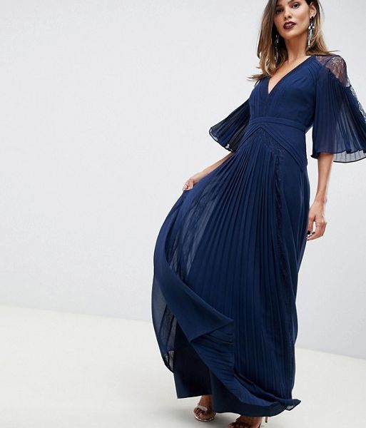 asos navy blue maxi dress