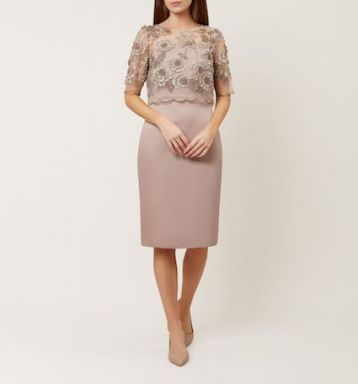 Hobbs Anna Floral Lace Shift Dress Blush Pink