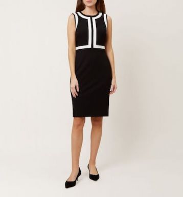 Hobbs Jackie Contrast Shift Dress Black White