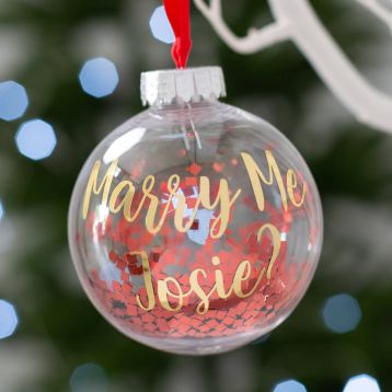 Personalised Marry Me Christmas Bauble