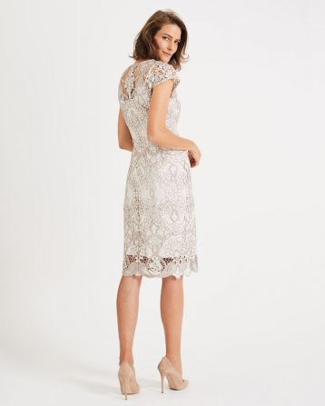 Phase Eight Frances Lace Shift Dress, Champagne/Oyster - Image 2