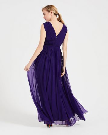 Phase Eight Marion Crinkle Maxi Dress Violet Blue