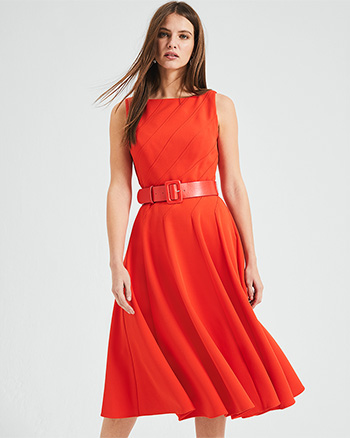 Orange fit 2025 and flare dress