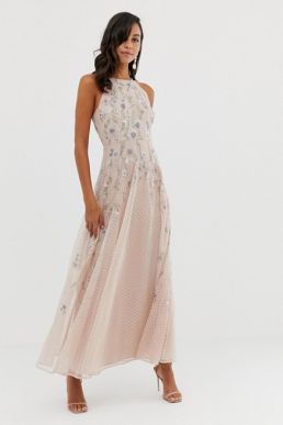 ASOS Tall ASOS DESIGN Tall Bridesmaid ruched waist maxi dress with