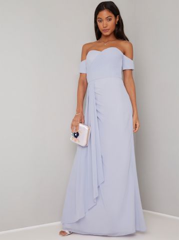 Chi Chi Eliff Maxi Bridesmaid Dress Blue