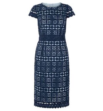 Hobbs Mabelle Lace Shift Dress Blue