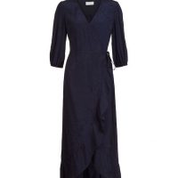 Hobbs Sara Sleeve Wrap Dress Navy myonewedding