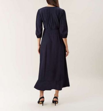 Hobbs Sara Sleeve Wrap Dress Navy