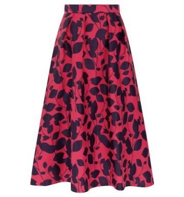 Hobbs Hermione Print Skirt Navy Pink